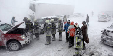 Schnee-Chaos in Ungarn