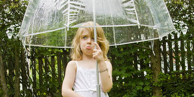 Wetter Regen Sommer Regenschirm Frau