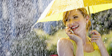 Regenschirm Sommer Telefon Wetter Handy
