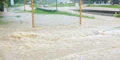 Hochwasser-Alarm und Überflutungen in Wieselburg 