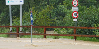 Hochwasser-Alarm und Überflutungen in Wieselburg 