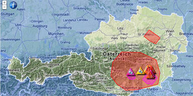 Unwetterwarnung für das südliche Österreich